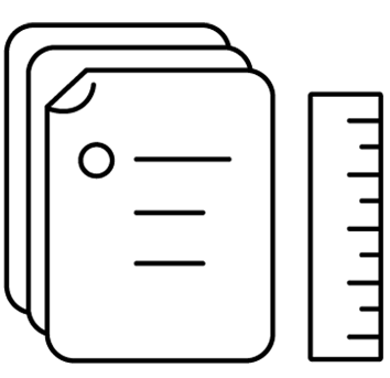 icon of a ruler and paper