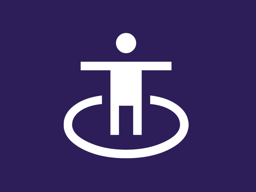 An icon of a person standing in a circle