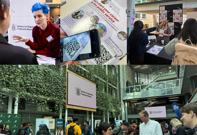 A collage of photos from the student expos